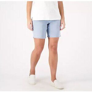Belle by Kim Gravel Flexibelle 8" Short.  Size 14, Bleach Wash. EUC